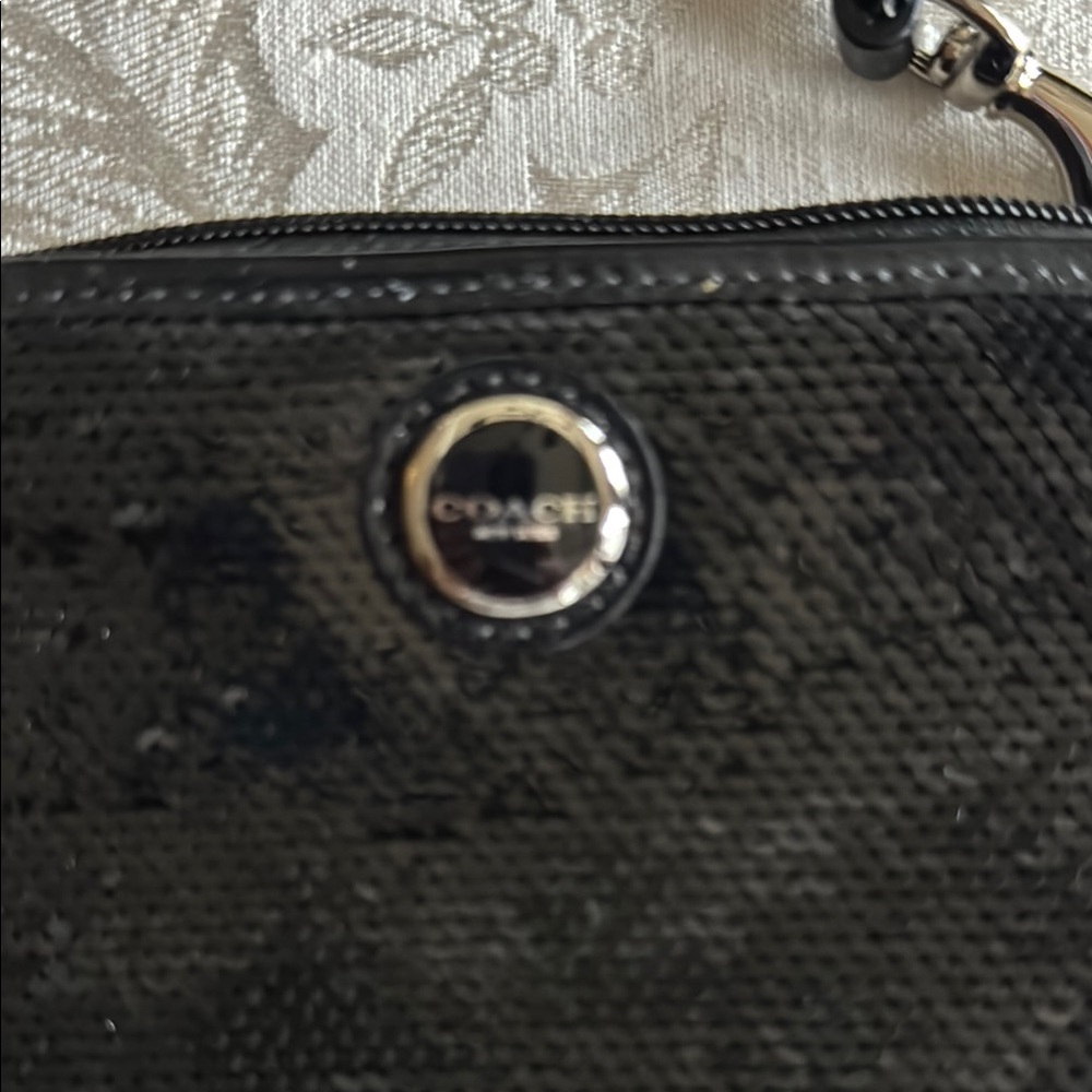 Coach Black Sequin Wristlet - Picture 2 of 4